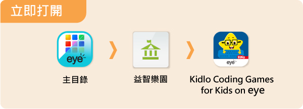 立即打開
主目錄 > 益智樂園 > Kidlo Coding Games for Kids on eye